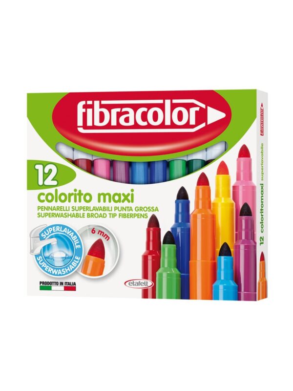 630sw012sc-ΜΑΡΚΑΔΟΡΟΙ-ΧΟΝΔΡΗΣ-ΓΡΑΦΗΣ-colorito-maxi Μαρκαδόροι Colorito maxi 12 Χρωμάτων Μύτη 6ΜΜ Fibracolor