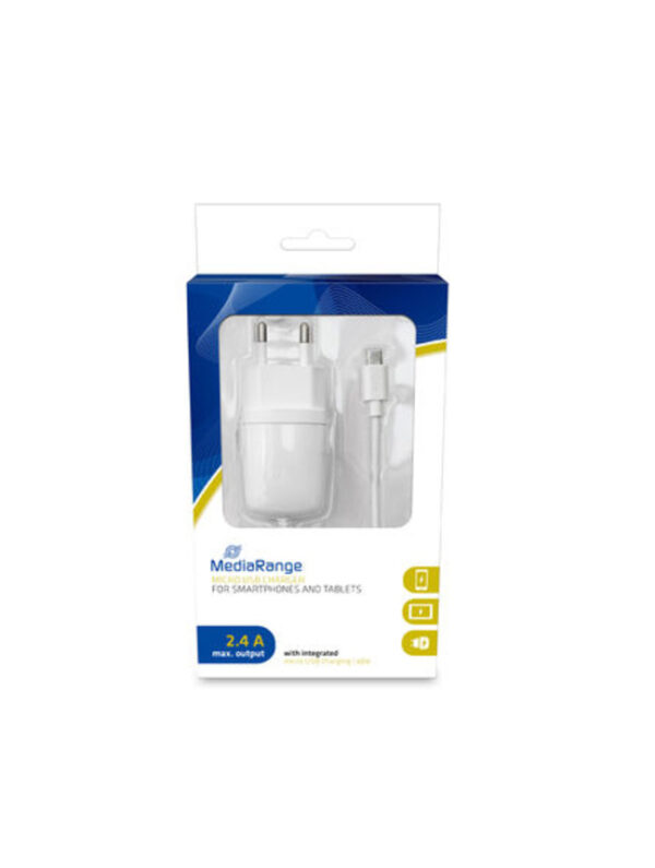 oie_DLzBABe0Lx91 MediaRange Φορτιστής 2.4A για smartphones και συσκευές με Micro USB (Λευκό) (MRMA102-02)