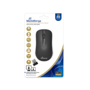 MediaRange Optical Mouse 3-Button (Black, Wireless) MROS209