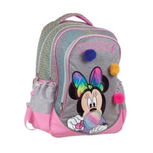 GIM Τσάντα Πλάτης Δημοτικού Οβάλ Minnie pom-pom 340-48031