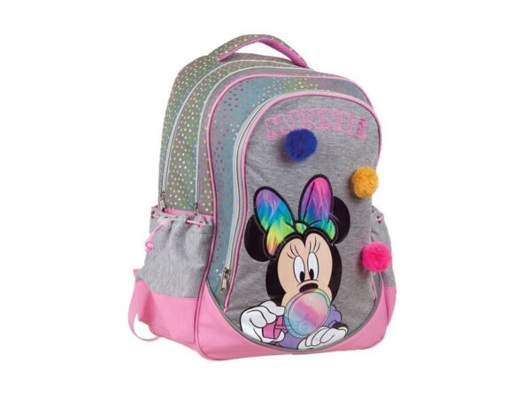 GIM Τσάντα Πλάτης Δημοτικού Οβάλ Minnie pom-pom 340-48031