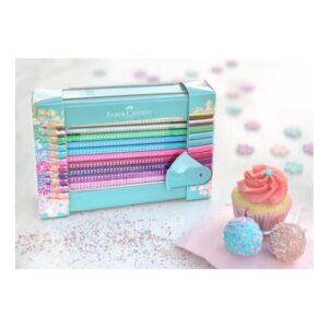 Σετ ξυλομπογιές faber Castell Sparkle, μεταλλική κασετίνα, 21 τεμάχια (#201641)