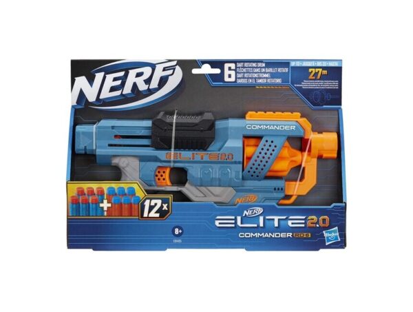Hasbro Nerf Elite 2.0 Commander Rd-6 Blaster, 12 Official Nerf Darts E9485