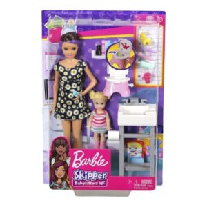 Mattel Barbie Σκίπερ Babysitter - Στο Μπάνιο Με Το Μωρό FJB01
