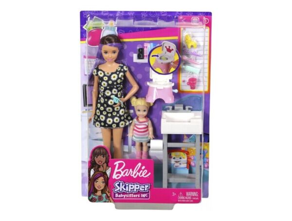 Mattel Barbie Σκίπερ Babysitter - Στο Μπάνιο Με Το Μωρό FJB01