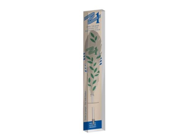 oie_XtmBrqgSiRVZ Στυλό με χρωματιστό φτερό σε θήκη Ελλάδα 2021 - Πράσινο