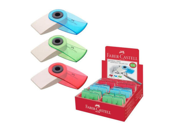 oie_KsPsXVL7aBx5 Faber-Castell Γόμα Mini Sleeve Ημιδιάφανη (Διάφορα Χρώματα) 182412