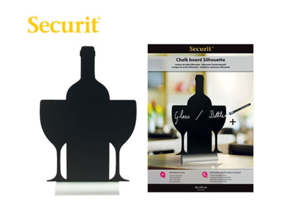 Μαυροπίνακας υγρής κιμωλίας Securit-Με βάση τραπεζιού αλουμινίου ΚΡΑΣΙ