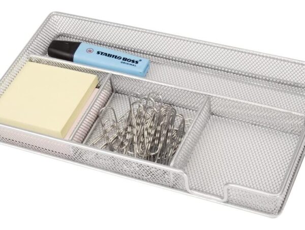 Δίσκος γραφείου OSCO πλέγμα μεταλλικός ασημί (MPT1)