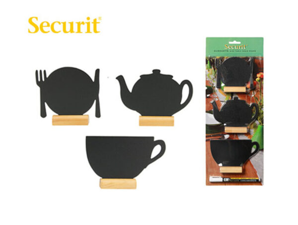 Μαυροπίνακας υγρής κιμωλίας Securit-Με ξύλινη βάση τραπεζιού ΣΕΤ ΤΣΑΓΙΟΥ