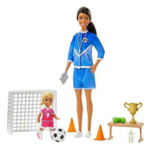 Barbie Soccer Coach με Καστανή Κούκλα