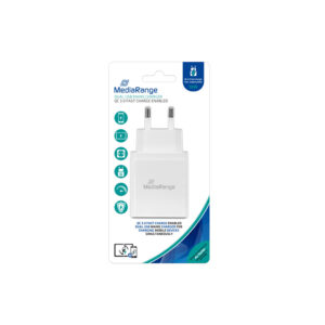 MediaRange Φορτιστής Τοίχου QC 3.0 Dual USB/Fast Charge/18W Output Power Λευκό MRMA109