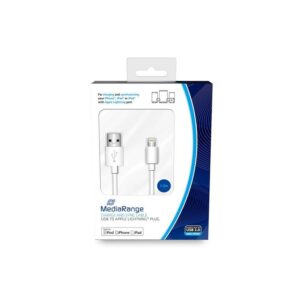 Καλώδιο MediaRange Charge and Sync, USB 2.0 to Apple Lightning plug, 1.0m, White MRCS178
