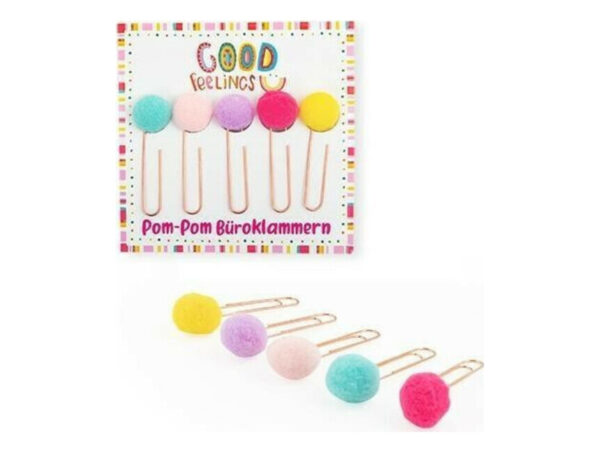oie_Kvqox0YRTfqb Trendhaus Good Feelings Pom Pom Συνδετήρες 5τμχ - CH28020