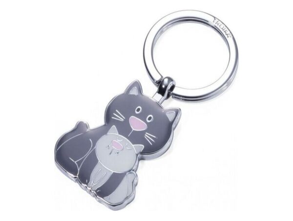 Troika Μπρελόκ Cat and Kitty KR18-04/GY