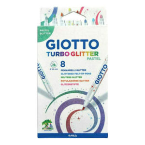 Giotto Turbo Glitter Μαρκαδόροι Ζωγραφικής Λεπτοί σε 8 Χρώματα - 425800