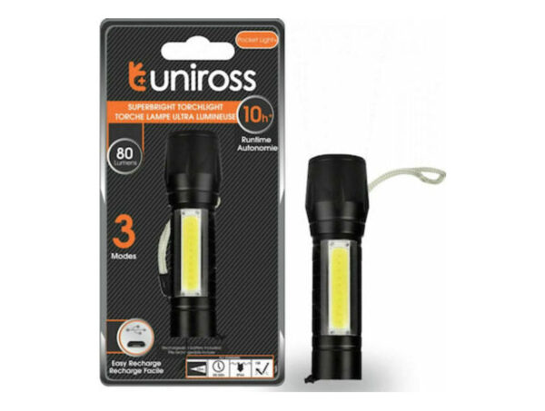 Uniross επαναφορτιζόμενος φακός LED τσέπης - ULFL013
