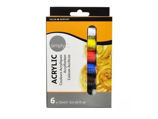 oie_qSYoQZJz3XOS DALER ROWNEY SIMPLY ACRYLIC TUBES 12ml 6ΤΕΜ