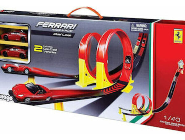 oie_IpTvBB4Xrxjz BBURAGO FERRARI 1/43 RACE & PLAY DUAL LOOP SET 18-31216