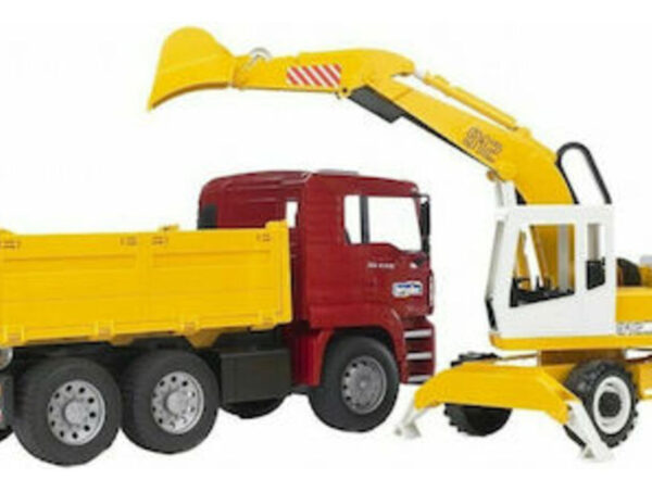 BRUDER - MAN Φορτηγό χωματουργικό με εκσκαφέα LIEBHERR (02751)