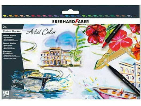 Μαρκαδόροι EBERHARD FABER με διπλή μύτη - πινέλο ΣΕΤ 24 ΧΡΩΜΑΤΑ - 558224