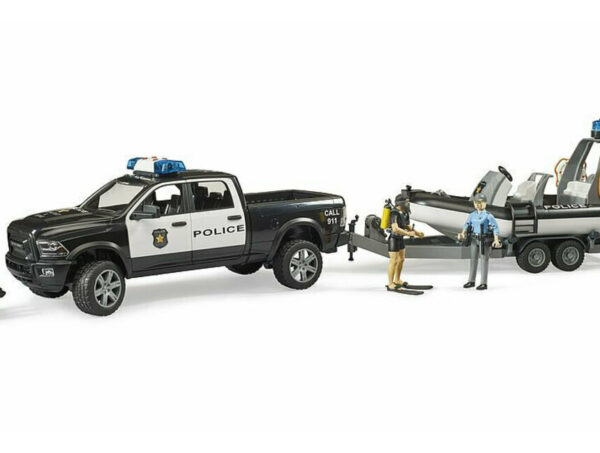 BRUDER Σετ αστυνομικό όχημα RAM με ρυμούλκηση περιπολικού σκάφους  (02507)